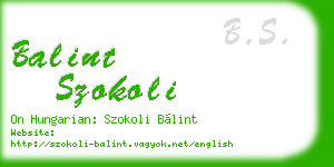 balint szokoli business card