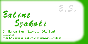 balint szokoli business card
